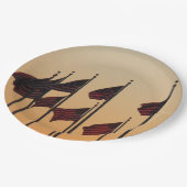 Flaggen von Sunset American Patriotic USA Pappteller (Schrägansicht)