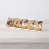 Flaggen von Sunset American Patriotic USA Schreibtischnamensplakette (Vorderseite )