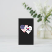 Flaggen-Zwillings-Herz-Koreaner-Amerikaner Visitenkarte (Stehend Vorderseite)