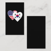 Flaggen-Zwillings-Herz-Koreaner-Amerikaner Visitenkarte (Vorne/Hinten)