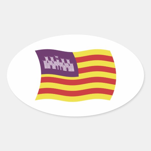 Flaggenaufkleber der Balearen Ovaler Aufkleber (Vorderseite)