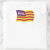 Flaggenaufkleber der Balearen Ovaler Aufkleber (Tasche)
