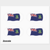 Flaggenaufkleber der britischen Jungfrau Ovaler Aufkleber (Blatt)