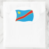 Flaggenaufkleber der Demokratischen Republik Kongo Ovaler Aufkleber (Tasche)