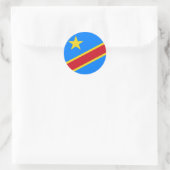 Flaggenaufkleber der Demokratischen Republik Kongo Runder Aufkleber (Tasche)