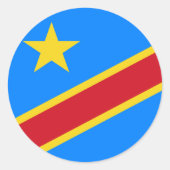 Flaggenaufkleber der Demokratischen Republik Kongo Runder Aufkleber (Vorderseite)