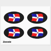 Flaggenaufkleber der Dominikanischen Republik Ovaler Aufkleber (Blatt)