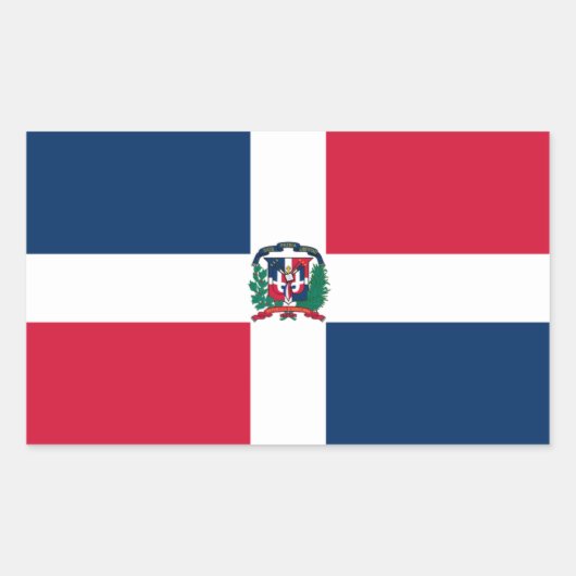 Flaggenaufkleber der Dominikanischen Republik Rechteckiger Aufkleber (Vorderseite)