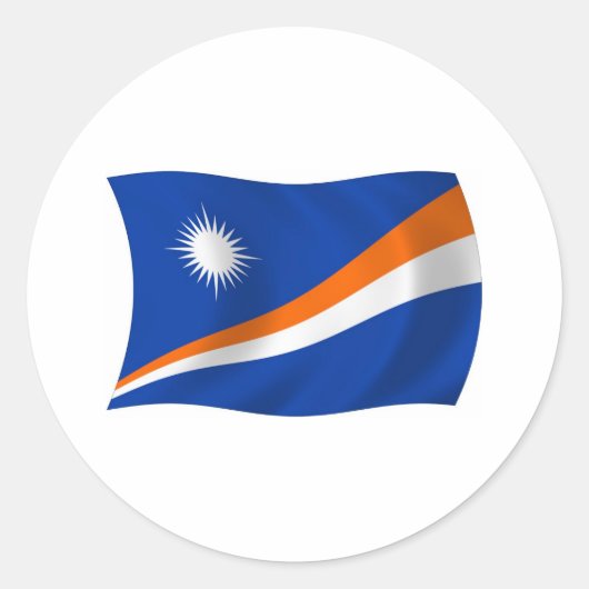 Flaggenaufkleber der Marshallinseln Runder Aufkleber (Vorderseite)