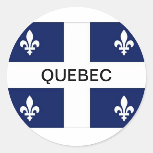 Flaggenaufkleber der Provinz Quebec Runder Aufkleber (Vorderseite)