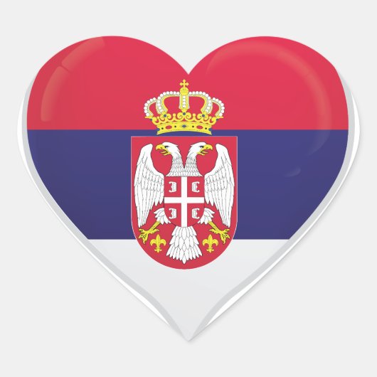 Flaggenaufkleber der serbischen Liebe Herz-Aufkleber (Vorderseite)