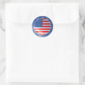 Flaggenaufkleber der USA Runder Aufkleber (Tasche)