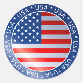 Flaggenaufkleber der USA Runder Aufkleber
