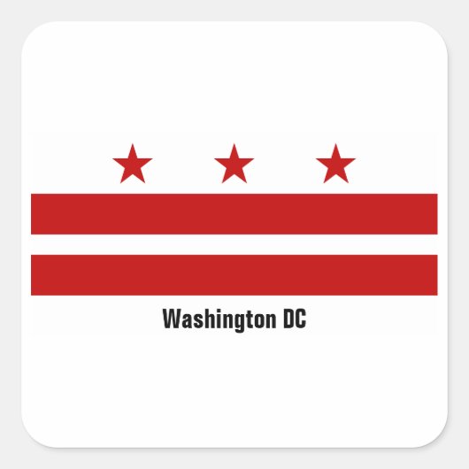 Flaggenaufkleber der Washington DC Quadratischer Aufkleber (Vorderseite)