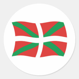 Flaggenaufkleber des Baskischen Volkes Runder Aufkleber