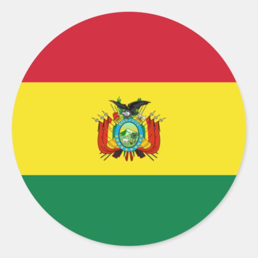 Flaggenaufkleber des Staates Bolivien Runder Aufkleber (Vorderseite)
