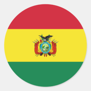 Flaggenaufkleber des Staates Bolivien Runder Aufkleber