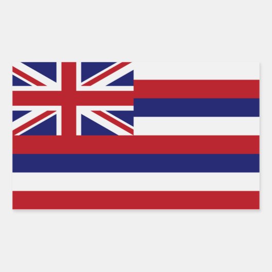 Flaggenaufkleber des Staates Hawaii Rechteckiger Aufkleber (Vorderseite)