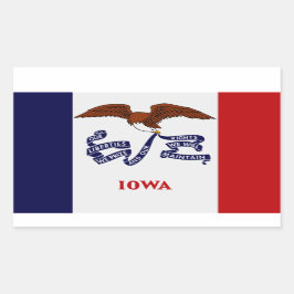 Flaggenaufkleber des Staates Iowa Rechteckiger Aufkleber