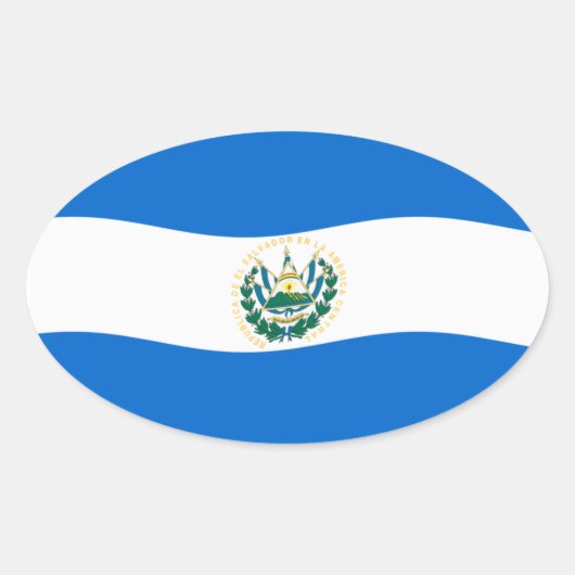 Flaggenaufkleber El Salvador Ovaler Aufkleber (Vorderseite)