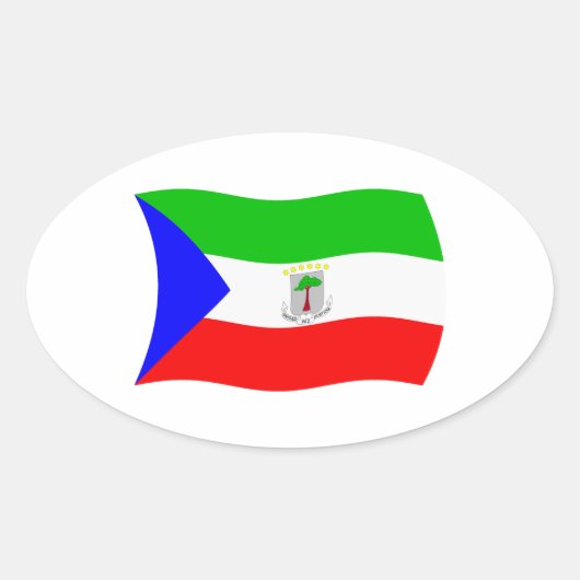 Flaggenaufkleber für äquatoriale Guinea Ovaler Aufkleber (Vorderseite)