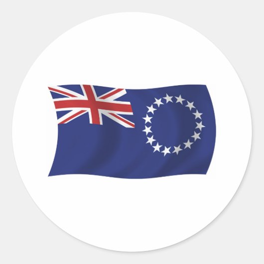Flaggenaufkleber für die Cookinseln Runder Aufkleber (Vorderseite)