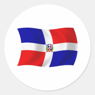 Flaggenaufkleber für die Dominikanische Republik Runder Aufkleber