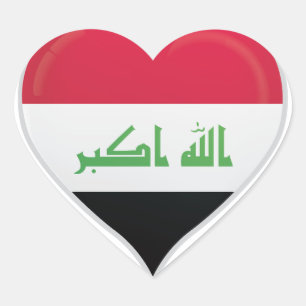 Flaggenaufkleber für die Irak-Liebe Herz-Aufkleber