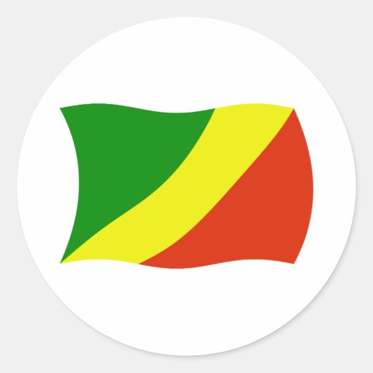 Flaggenaufkleber für die Republik Kongo Runder Aufkleber (Vorderseite)