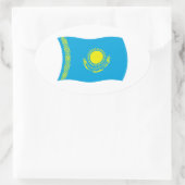 Flaggenaufkleber für Kasachstan Ovaler Aufkleber (Tasche)