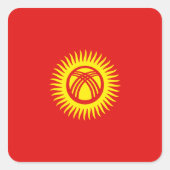 Flaggenaufkleber für Kirgisistan Quadratischer Aufkleber (Vorderseite)