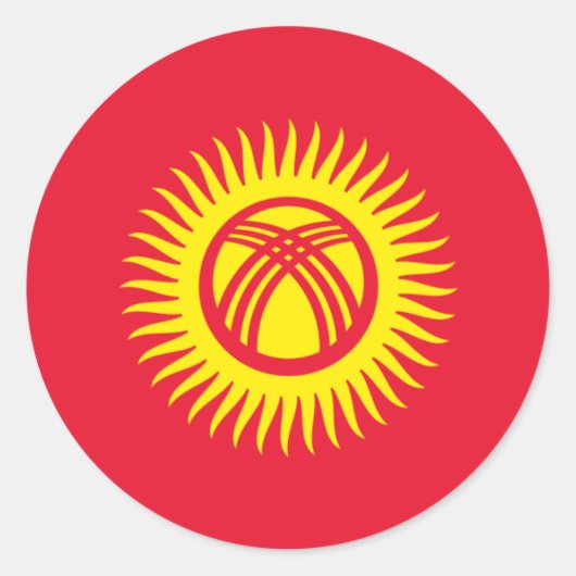 Flaggenaufkleber für Kirgisistan Runder Aufkleber (Vorderseite)