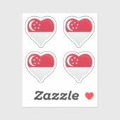 Flaggenaufkleber für Singapur-Liebe Aufkleber (Blatt)