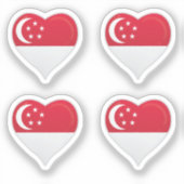Flaggenaufkleber für Singapur-Liebe Aufkleber (Vorderseite)