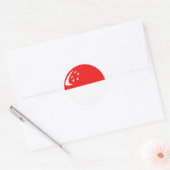 Flaggenaufkleber für Singapur Runder Aufkleber (Umschlag)