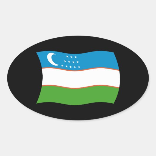 Flaggenaufkleber für Usbekistan Ovaler Aufkleber (Vorderseite)