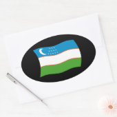 Flaggenaufkleber für Usbekistan Ovaler Aufkleber (Umschlag)