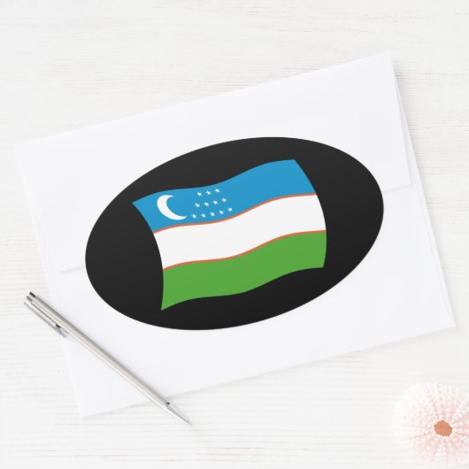 Flaggenaufkleber für Usbekistan Ovaler Aufkleber (Umschlag)