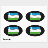 Flaggenaufkleber für Usbekistan Ovaler Aufkleber (Blatt)