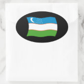 Flaggenaufkleber für Usbekistan Ovaler Aufkleber (Tasche)
