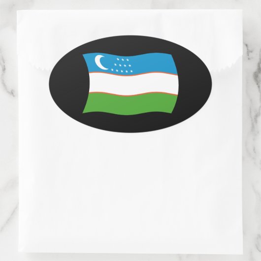 Flaggenaufkleber für Usbekistan Ovaler Aufkleber (Tasche)