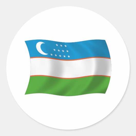 Flaggenaufkleber für Usbekistan Runder Aufkleber (Vorderseite)