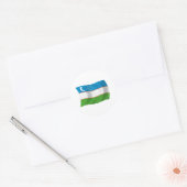 Flaggenaufkleber für Usbekistan Runder Aufkleber (Umschlag)