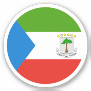 Flaggenaufkleber in Rund aus Äquatorialguinea Aufkleber