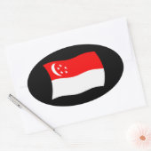 Flaggenaufkleber in Singapur Ovaler Aufkleber (Umschlag)