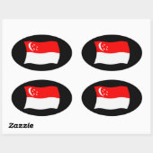 Flaggenaufkleber in Singapur Ovaler Aufkleber (Blatt)