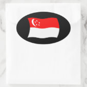 Flaggenaufkleber in Singapur Ovaler Aufkleber (Tasche)