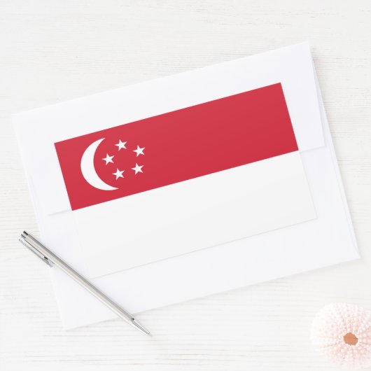 Flaggenaufkleber in Singapur Rechteckiger Aufkleber (Umschlag)