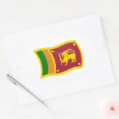 Flaggenaufkleber in Sri Lanka Ovaler Aufkleber (Umschlag)