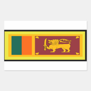 Flaggenaufkleber in Sri Lanka Rechteckiger Aufkleber